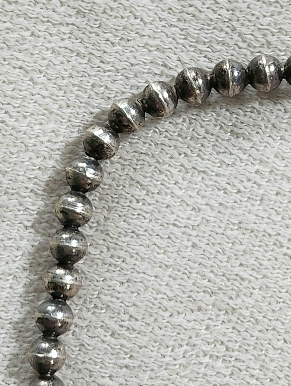 SIGNED ML NAVAJO STERLING SILVER AND TURQUOISE STATION NECKLACE - Picture 9 of 12